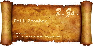 Reif Zsombor névjegykártya